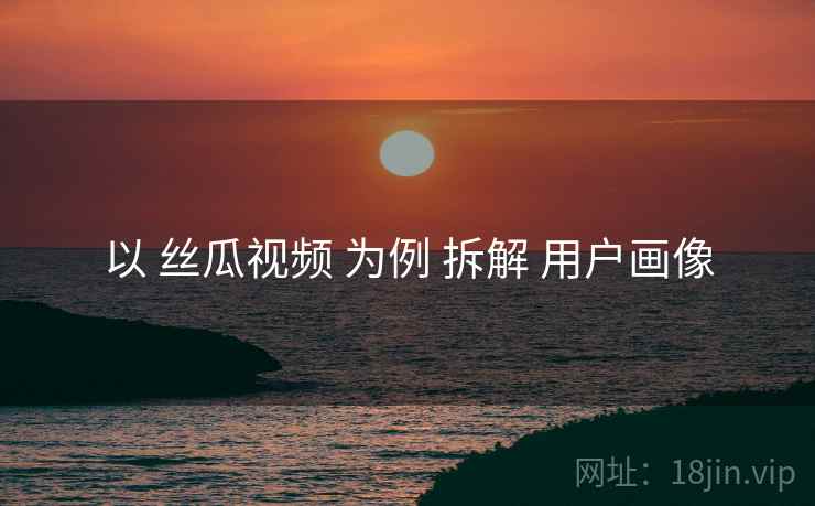 以 丝瓜视频 为例 拆解 用户画像