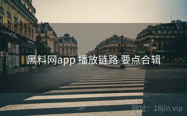 黑料网app 播放链路 要点合辑
