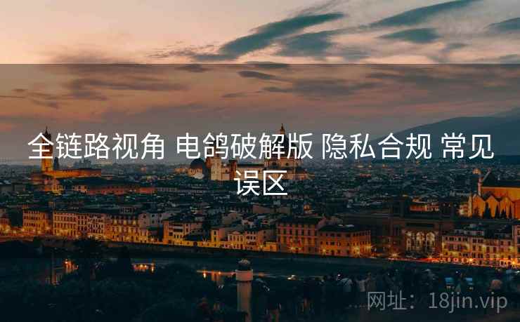全链路视角 电鸽破解版 隐私合规 常见误区
