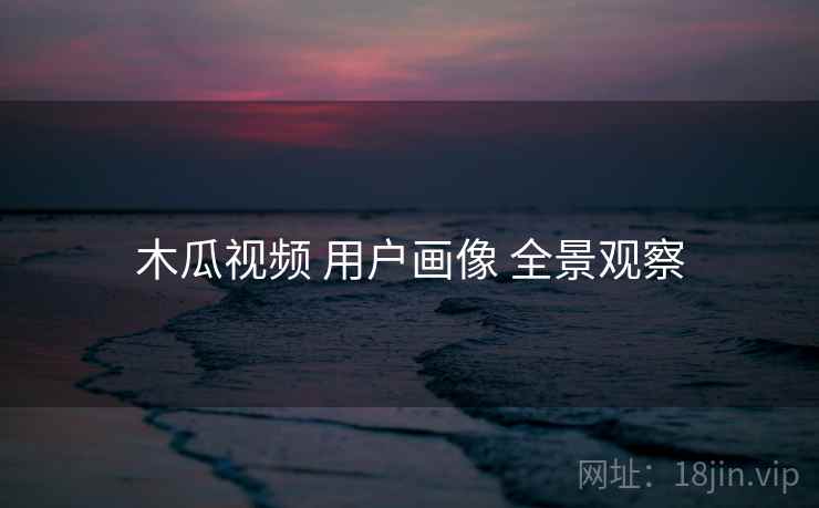 木瓜视频 用户画像 全景观察