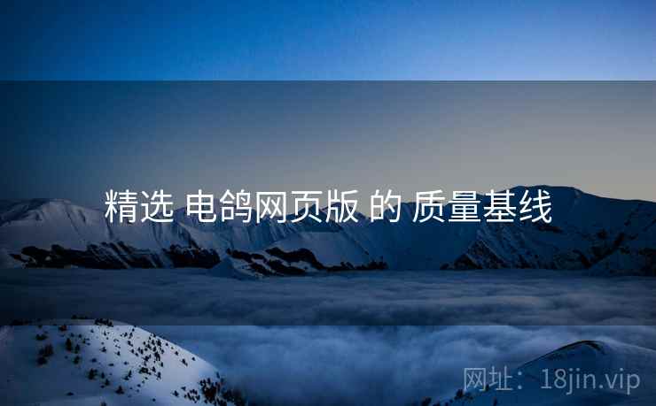 精选 电鸽网页版 的 质量基线